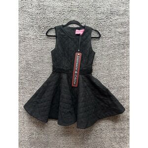 NWT Laurence & Chico Designer Tweed‎ Sleeveless Flare Dress Black Womens Size S